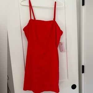 Athleta Red Midi Slip Dress
